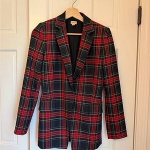 Daniel Cremieux Red and Black Checkered Blazer
